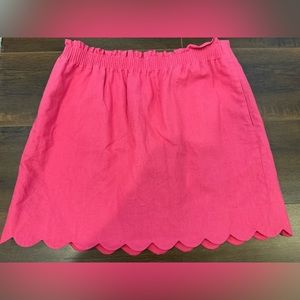 J. Crew Scalloped Hot Pink Skirt